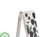 iPhone 13 / 14 Hoesje &ndash; Transparante Case met Zwarte Tulpen | Telefoonstar