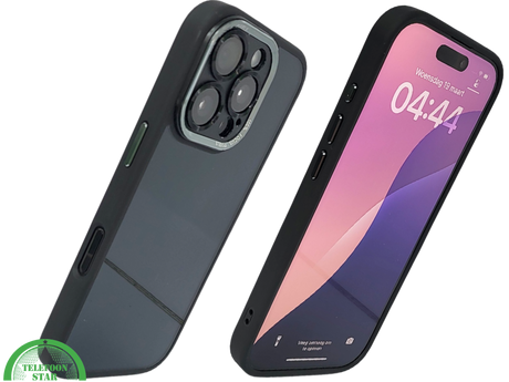 hoesje doorzichtig zwarte randen silicone voor iPhone 16 Pro