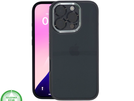 hoesje doorzichtig zwarte randen silicone voor iPhone 16 Pro
