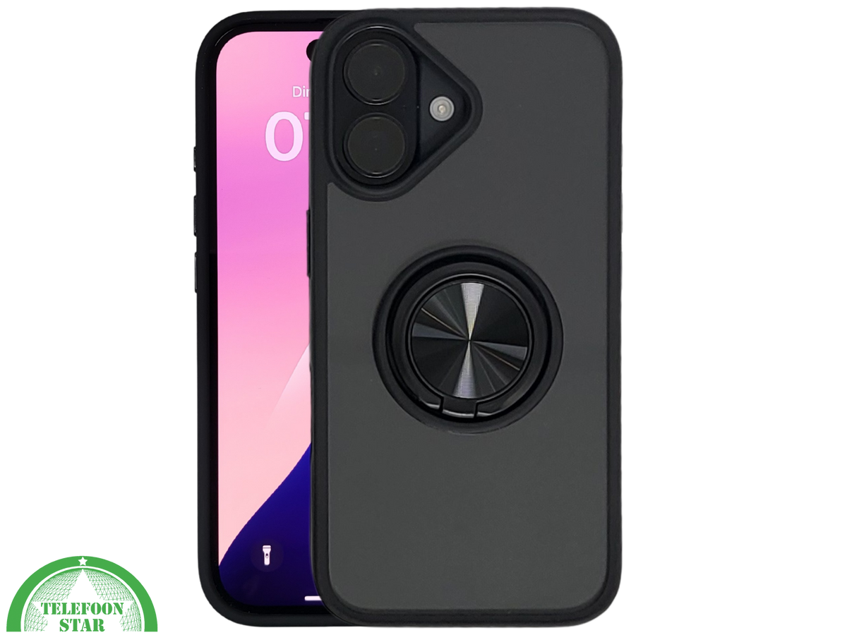 iPhone 16 hoesje groen transparant met MagSafe ring en schokbestendige bescherming