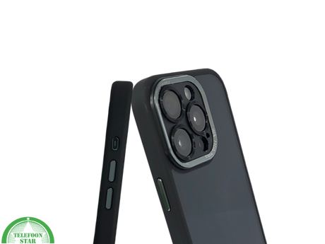 hoesje doorzichtig zwarte randen silicone voor iPhone 16 Pro
