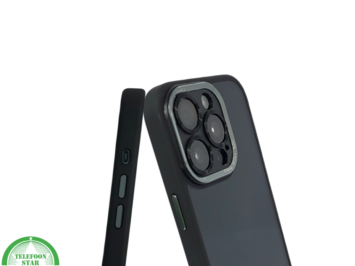hoesje doorzichtig zwarte randen silicone voor iPhone 16 Pro Max