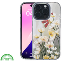 iPhone 16 Pro Transparant Hoesje Met Bloemen En Vlinder Elegante Achterkant Bescherming