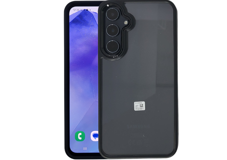 Hoesje voor Samsung Galaxy A37 doorzichtig zwarte randen Bescherming
