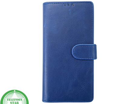 iPhone 15 Pro Bookcase Hoesje Blauw &ndash; Elegant Leren Look met Magnetische Sluiting