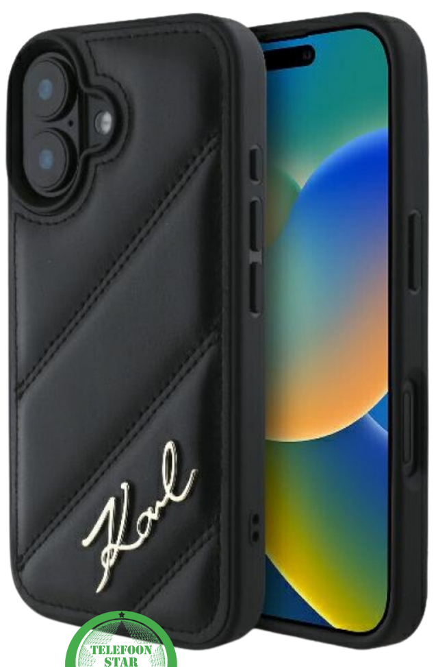 Hoesje voor iPhone 16 Zwart Leren &ndash; Luxe, Bescherming en Tijdloze Klasse