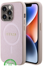 Hoesje voor iPhone 15 Pro – Lichtroze Design met Gouden Detail