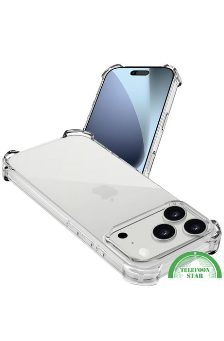 Transparant Antishock Hoesje voor iPhone 17 Pro &ndash; Silicone, Flexibel, Helder &amp; Extra Sterk | Telefoonstar