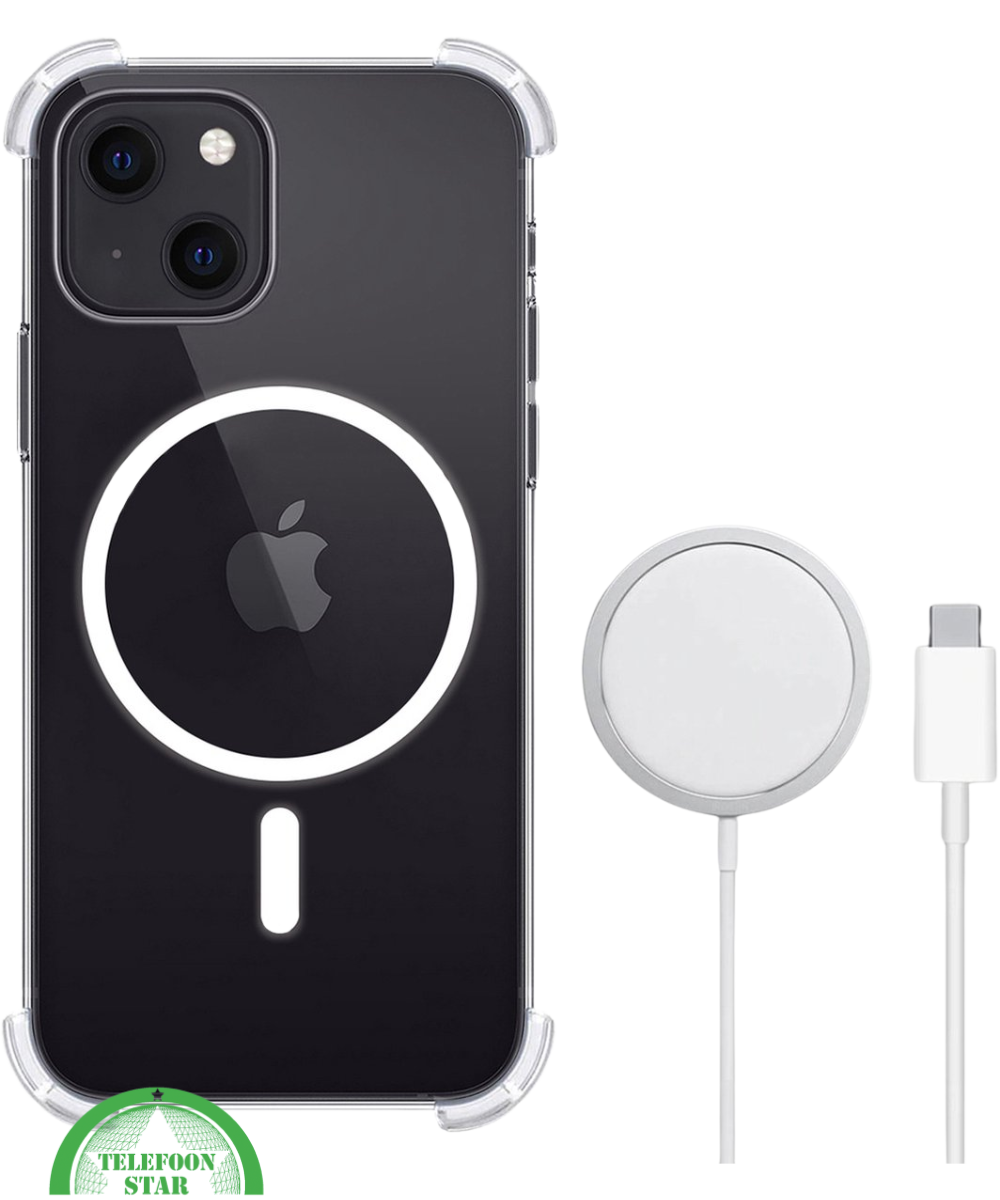 Hoesje voor iPhone 14 Plus Shockproof MagSafe Transparant, Sterk &amp; Magnetisch