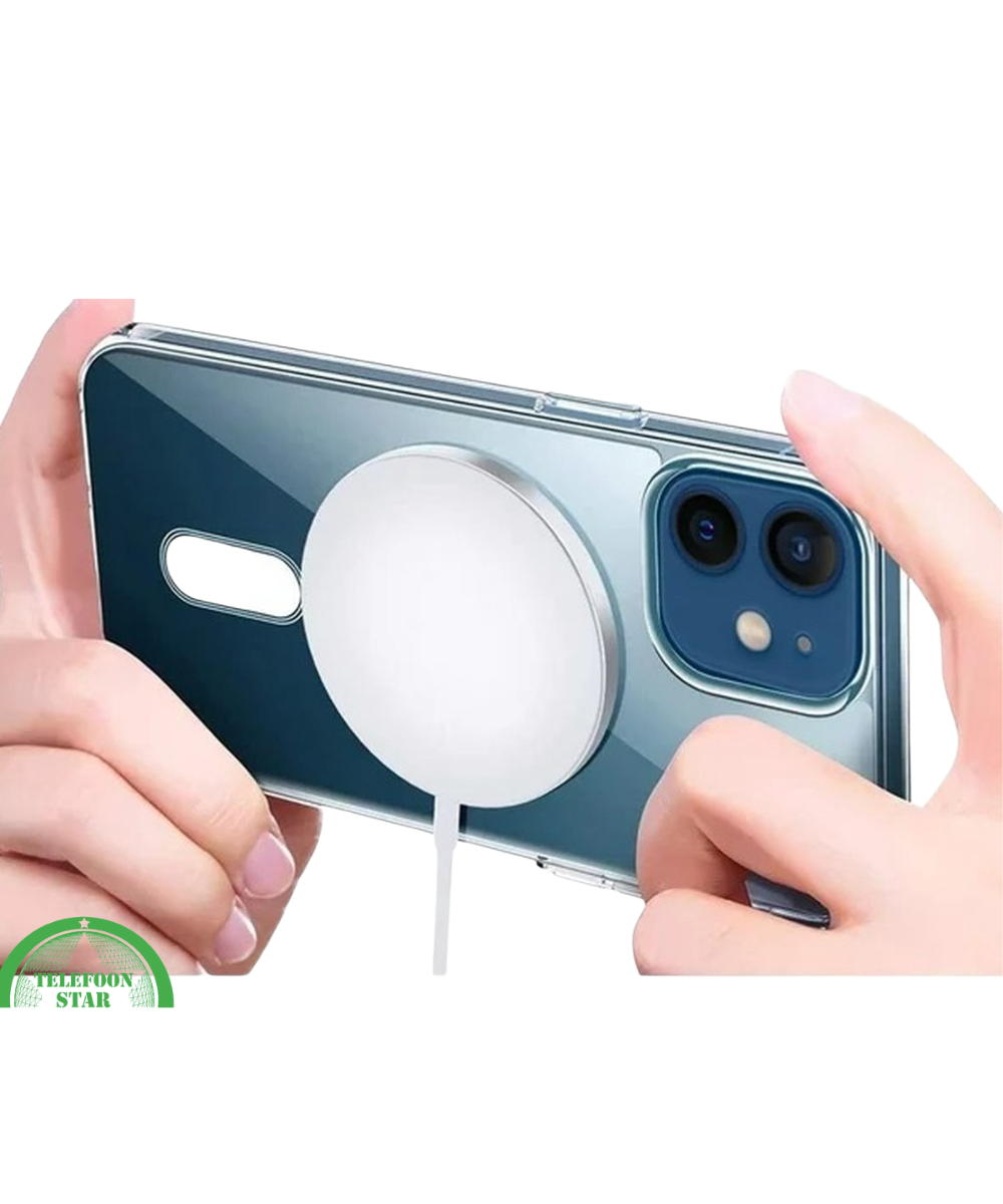 Hoesje voor iPhone 12 Mini Silicone, Slank, Sterk &amp; Transparant MagSafe