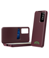 Samsung Galaxy S26 Ultra Hoesje Rood Smart View Bookcase met Pasjeshouder