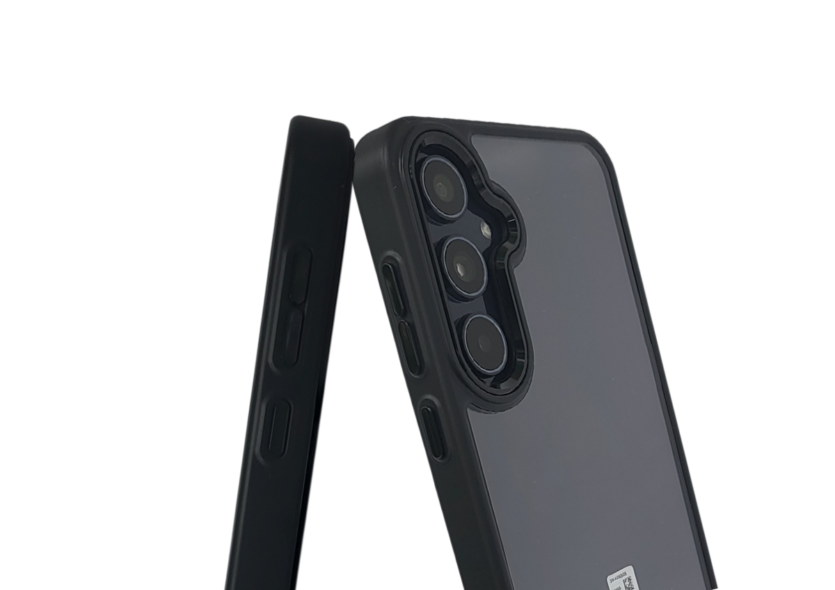Hoesje voor Samsung Galaxy A37 doorzichtig zwarte randen Bescherming