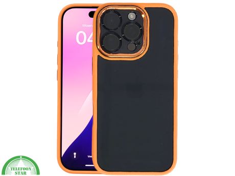 iPhone 16 Pro Oranje Hoesje Met Transparante Achterkant Stevige Bescherming