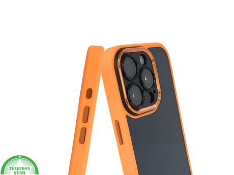 iPhone 16 Pro Oranje Hoesje Met Transparante Achterkant Stevige Bescherming
