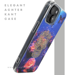 iPhone 15 Plus Hoesje &ndash; Neon Skull &amp; Vlinder Design | Creatief, Stoer &amp; Beschermend