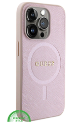 Hoesje voor iPhone 15 Pro – Lichtroze Design met Gouden Detail