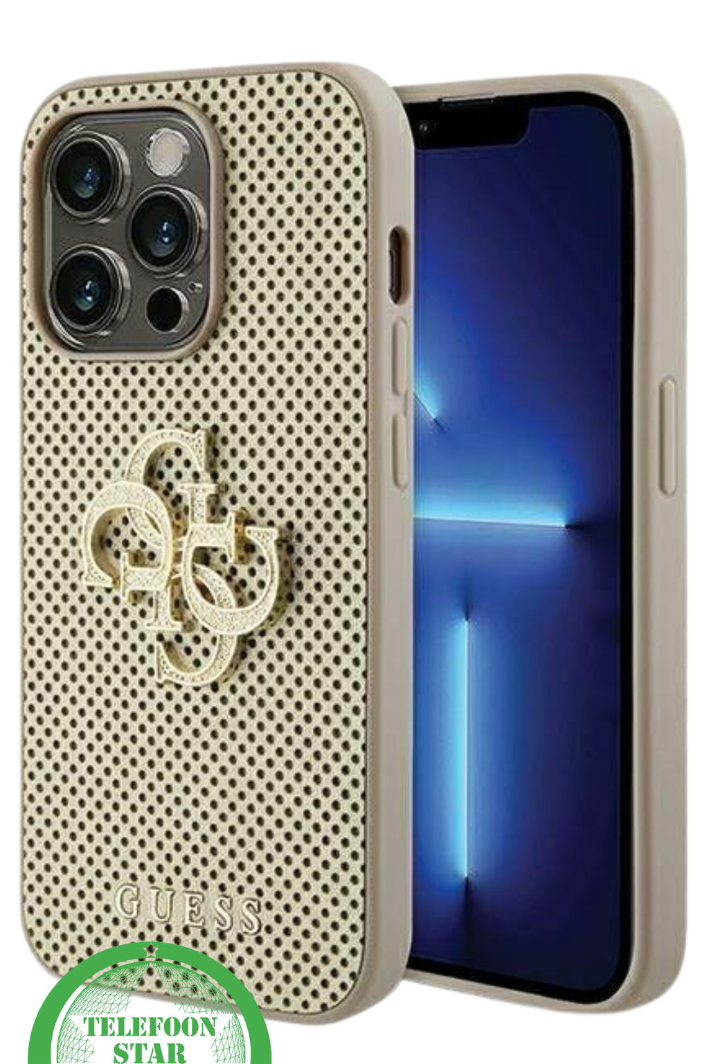 Roze Elegant Hoesje met Hoesje voor iPhone 15 Pro Max Modern Design Case Gold EditionGoud Detail iPhone 15 Pro Max