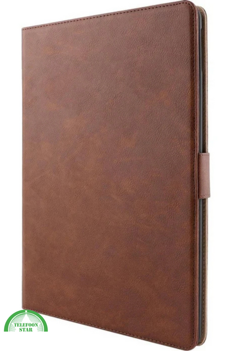 Bruine Leren Look iPad Air 5 Hoesje 10.9 (2022) &ndash; Luxe Bookcase Bescherming