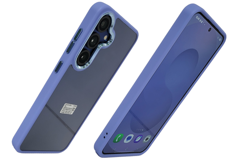 Hoesje voor Samsung Galaxy S26 Plus Transparant met Blauwe Randen
