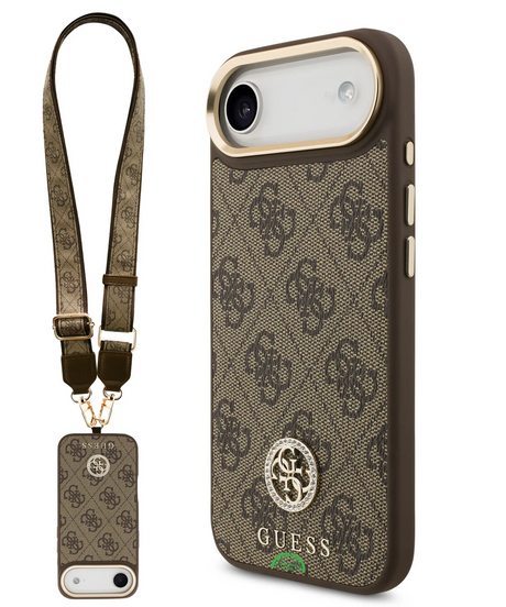 Hoesje voor iPhone 17 Air Beige met Koord en Camera Bescherming