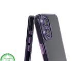 iPhone 16 hoesje lila transparant met schokbestendige bescherming en slank design
