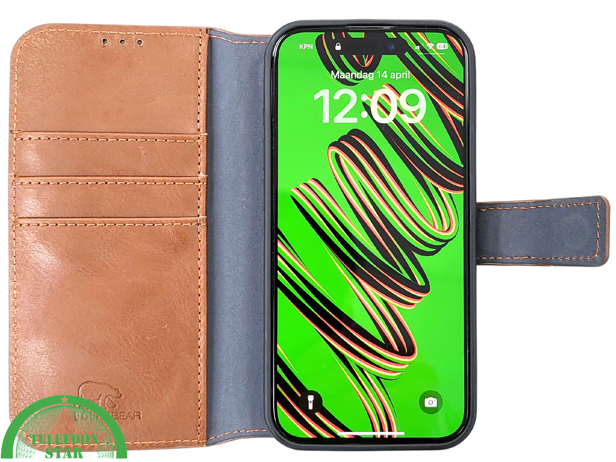 iPhone 15 Pro 2-in-1 Bookcase Hoesje Bruin &ndash; Magnetisch &amp; Stijlvol | Telefoonstar