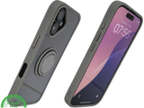 iPhone 16 hoesje grijs transparant met MagSafe ring en valbescherming