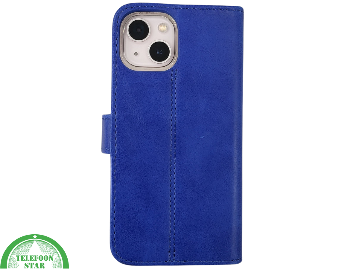 Blauw Bookcase Hoesje iPhone 13 EN 14 Wallet Case met Magneetsluiting Telefoonstar