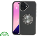 iPhone 16 hoesje grijs transparant met MagSafe ring en valbescherming