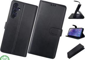 Samsung Galaxy S26 plus Lichtzwart Boek Case Leer Stijlvolle