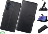 Samsung Galaxy S26 Lichtzwart Boek Case Leer Stijlvolle