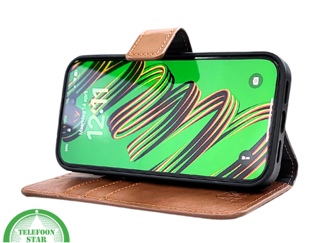 iPhone 15 Pro 2-in-1 Bookcase Hoesje Bruin &ndash; Magnetisch &amp; Stijlvol | Telefoonstar