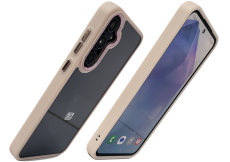Hoesje voor Samsung Galaxy A37 Transparant met Beige Randen