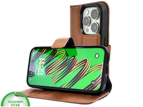 iPhone 15 Pro 2-in-1 Bookcase Hoesje Bruin &ndash; Magnetisch &amp; Stijlvol | Telefoonstar