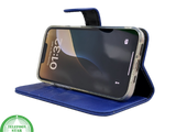 Blauw Bookcase Hoesje iPhone 13 EN 14 Wallet Case met Magneetsluiting Telefoonstar