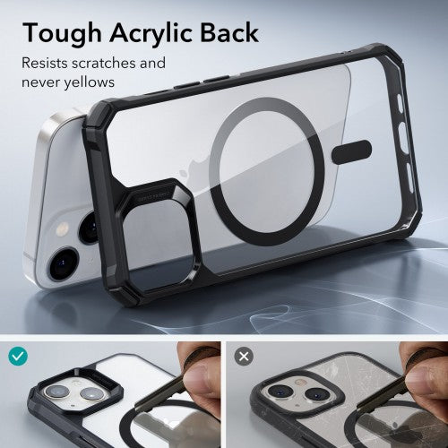 iPhone 14 Armor HaloLock hoesje zwart doorzichtig