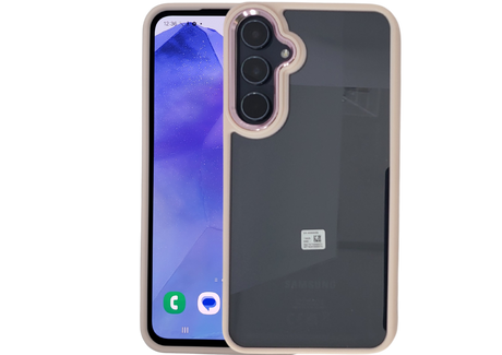 Hoesje voor Samsung Galaxy A37 Transparant met Beige Randen