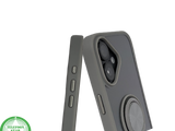 iPhone 16 hoesje grijs transparant met MagSafe ring en valbescherming