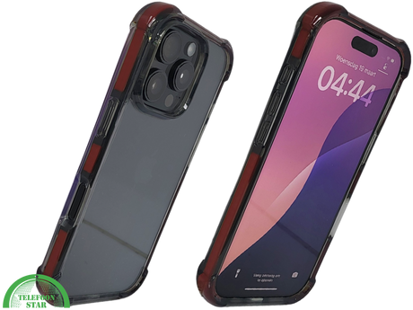 iPhone 16 Pro Rood Hoesje Met Transparante Achterkant Stevige Randbescherming