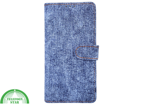 iPhone 15 Pro Jeans Look Hoesje &ndash; Stoere Bookcase met Pasjeshouder | Telefoonstar