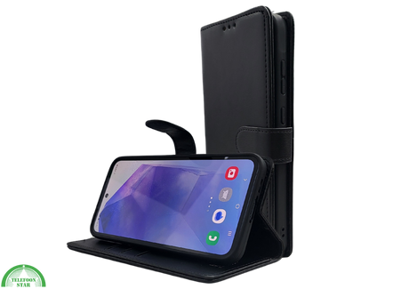 Samsung Galaxy S26 plus Lichtzwart Boek Case Leer Stijlvolle