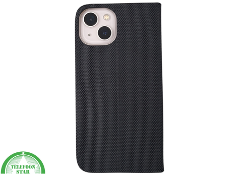 Zwart Bookcase Hoesje iPhone 13 / 14 &ndash; Met Structuur en Pasjeshouder | &euro;14,95