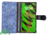iPhone 15 Pro Max Jeans Look Hoesje &ndash; Stoere Bookcase met Pasjeshouder | Telefoonstar