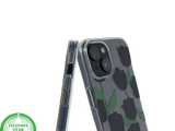 iPhone 15 Hoesje &ndash; Transparant met Zwarte Tulpenprint | Stijlvol, Nederlands &amp; Beschermend