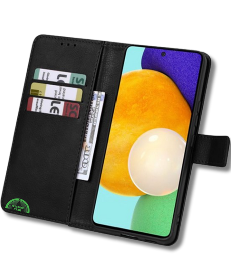 Hoesje voor Oppo Reno 12 5G Zwart Bookcase Premium kunstleer volledig