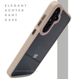 Hoesje voor Samsung Galaxy A37 Transparant met Beige Randen