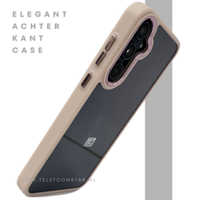 Hoesje voor Samsung Galaxy A37 Transparant met Beige Randen