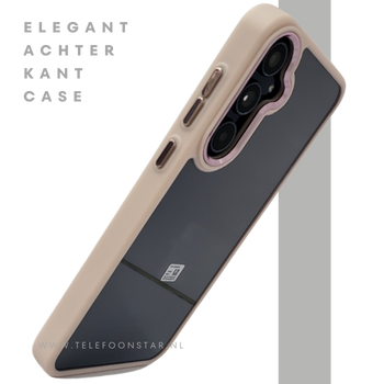 Hoesje voor Samsung Galaxy A37 Transparant met Beige Randen