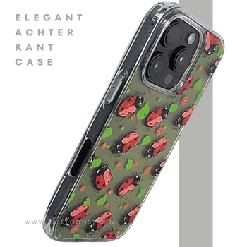 iPhone 16 Pro Max Transparant Hoesje Met Lieveheersbeestjes Groene Achtergrond Bescherming