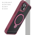 iPhone 15 Plus Hoesje &ndash; Zwart-Bordeaux met MagSafe Ring | Stijlvol &amp; Functioneel